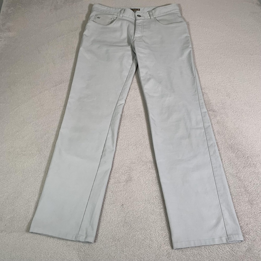 Peter Millar Eb66 Pants Mens 32x32 Light Gray Crown Sport Khakis Twill Golf